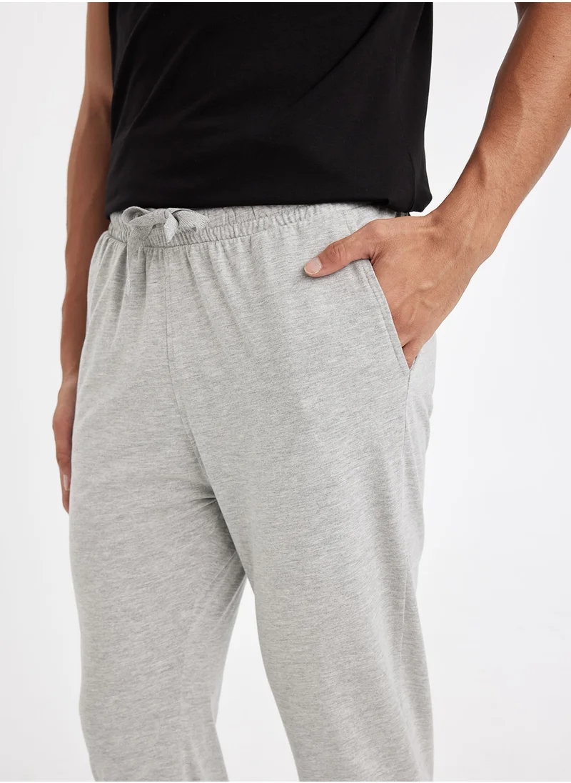 ديفاكتو Regular Fit Drawstring Straight Leg Pajama Bottoms With Pockets