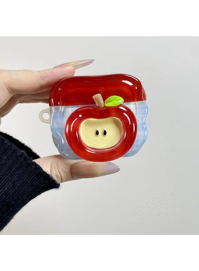 For AirPods Pro 3 Case with Keychain Cute 3D Red Apple Pattern Design Soft Silicone Cover for Women Girls Anti-Fall Shockproof Protective Case for AirPods Pro 3rd Generation  with Keychain and Cleaner Kit - Image 3