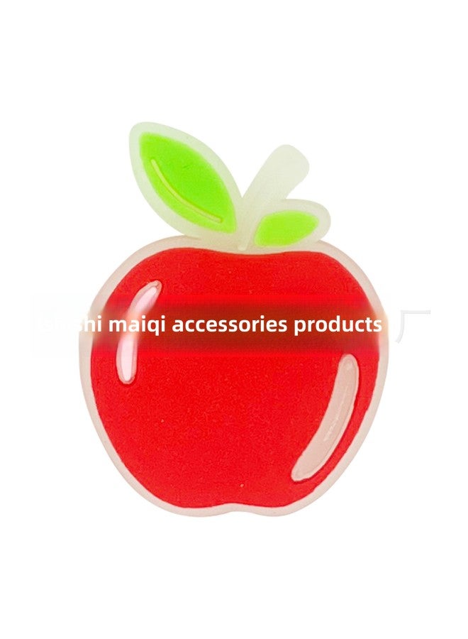 Luminous Fruit Straw PET Spiral Straw Cartoon Straw Sticker Patch Food Grade Color Elbow Decoration-Color:XXG270-16-Specifications:Straw + Shoe Flower - Image 1
