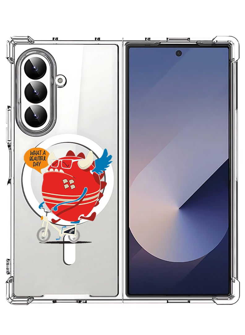 Theodor Magnetic Case for Samsung Galaxy Z Fold 7 Compatible with MagSafe Wireless Charging, Shockproof Phone Bumper Cover What a beautiful day - Image 1