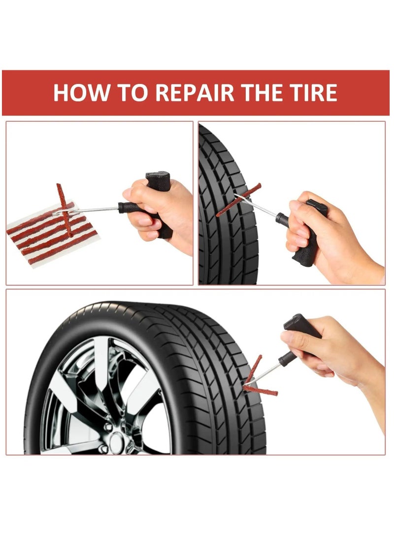 KASTWAVE 250 Pcs Brown Tire Repair Strings,Emergency Tubeless Tire Puncture Repair Strip Strings Kit, 100mm x 6 mm Automotive Tool Tire Repair Rubber Plugs for Tires Car, Bike, Wheelbarrow, Mower - Image 4