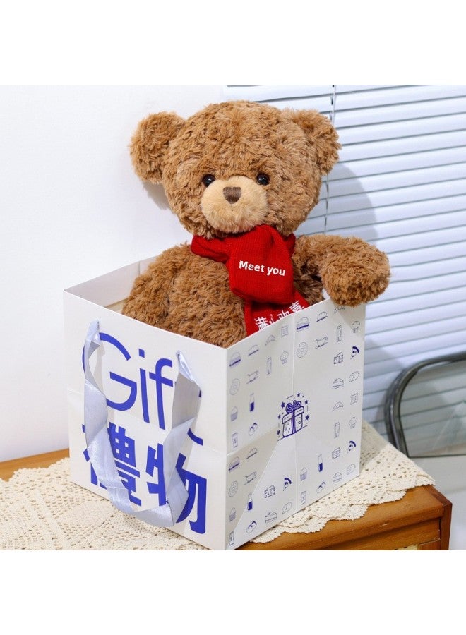 Teddy Bear Doll Hug Bear Plush Toy Bear Doll Bed Sleeping Doll Birthday Gift Girlfriend-Specification:80cm -Colour:Clare Bear Meets You Gift Tote Bag - Image 1
