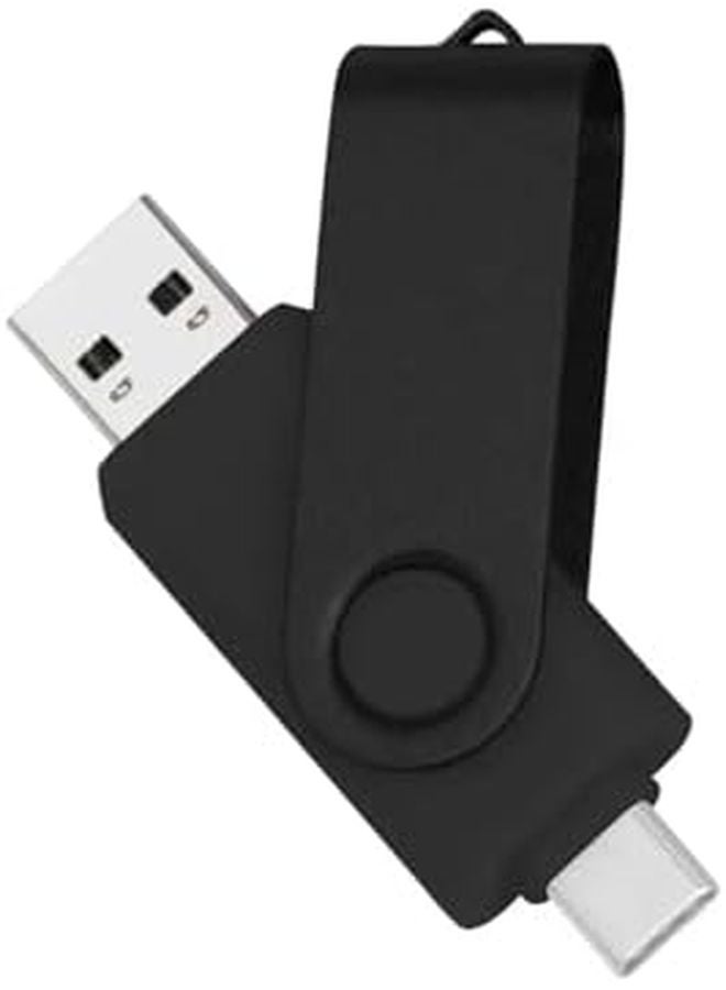 2 In 1 Pendrive 16GB USB Flash Drive Type C Memory Stick Portable Black - Image 1