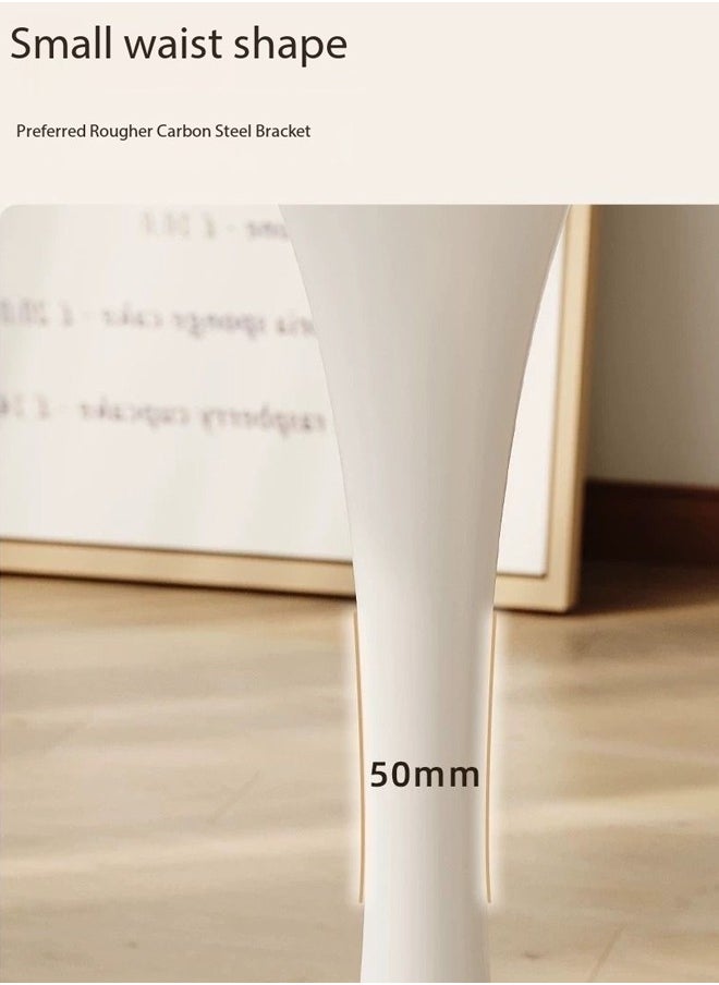 fashionhome - Multipurpose Use Small Tulip Dining Table Metal Base Coffee Table Center Table Wood Tabletop Workstation Computer Table for Living Room Bedroom 80x73 cm - Image 1