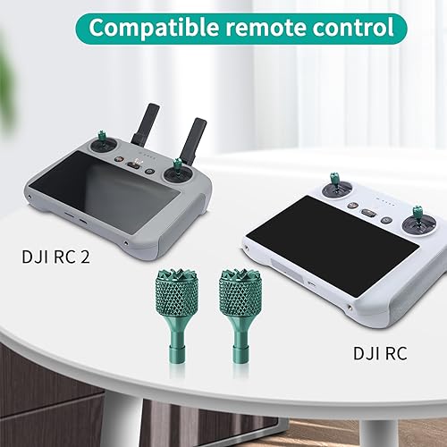 Hanatora Joysticks Stick for DJI RC,RC 2(Neo,Flip,Air 3S,Air 3,Mini 5/4/3 Pro,Mini 3,Mavic 3 Classic/Pro Drone Controller),Remote Control Joy Sticks Thumb Accessories (Gold&Green) - Image 3