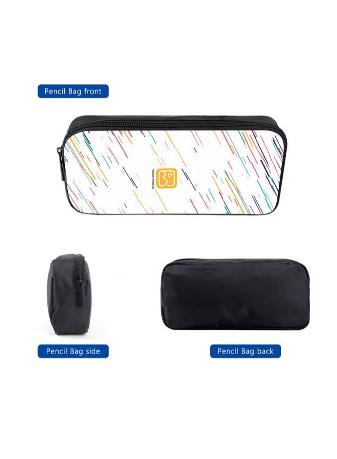 general New football schoolbag Messi peripheral middle school student backpack large-capacity polyester pencil bag satchel three-piece set,34-Three-piece set (backpack + satchel + pencil case) - Image 5