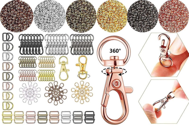 DIY Crafts DIY Crafts (50 Only Jump Rings, Silvery Electro) Swivel Clasps Set Metal Lanyard Snap Hook, Includes Lobster Claw Clasps Keychain Rings Open Rings Eye Screws Pins for Jewelry Choice Colors, Pcs  - Image 5