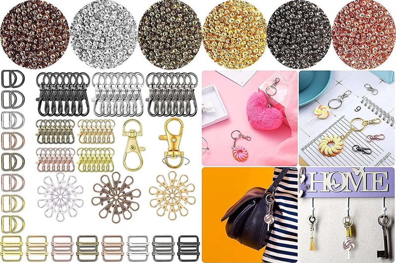 DIY Crafts DIY Crafts (50 Only Jump Rings, Silvery Electro) Swivel Clasps Set Metal Lanyard Snap Hook, Includes Lobster Claw Clasps Keychain Rings Open Rings Eye Screws Pins for Jewelry Choice Colors, Pcs  - Image 3