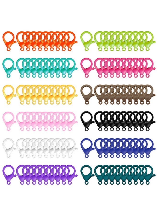 Oubaka 120Pcs Plastic Lobster Claw Clasps For Jewelry Makingmulticolor Lobster Clasp Hook Cute Lanyard Snap Hooks Hard Plastic Clips For Handmade Keychain - Image 1