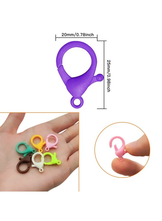 Oubaka 120Pcs Plastic Lobster Claw Clasps For Jewelry Makingmulticolor Lobster Clasp Hook Cute Lanyard Snap Hooks Hard Plastic Clips For Handmade Keychain - Image 3