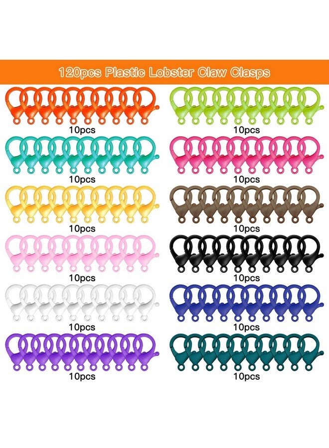 Oubaka 120Pcs Plastic Lobster Claw Clasps For Jewelry Makingmulticolor Lobster Clasp Hook Cute Lanyard Snap Hooks Hard Plastic Clips For Handmade Keychain - Image 2