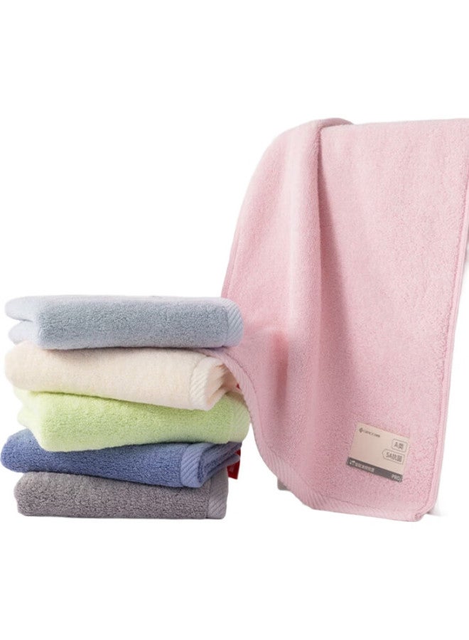 Grace منشفة هواء مضادة للبكتيريا من القطن النقي 5A للرجال والنساء، عبوة من 2 منشفة استحمام، منشفة وجه سريعة الجفاف وامتصاص، منشفة لف، وردي + أزرق - Image 1