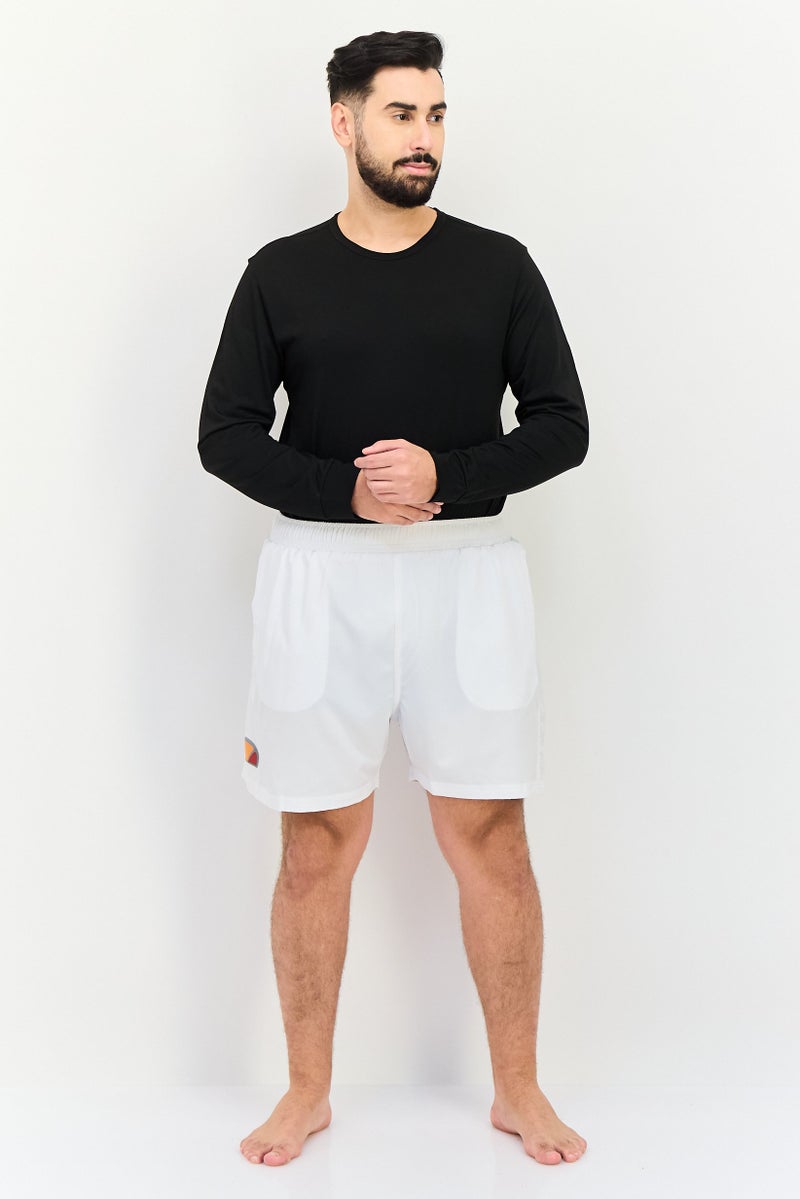 Ellesse Men Brand Logo Board Shorts, White - Image 4