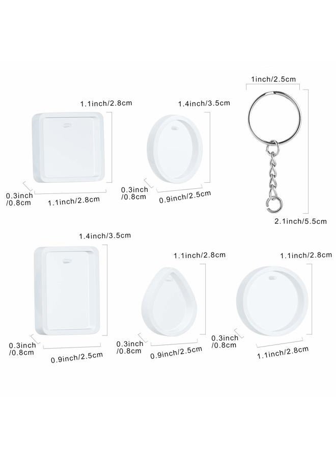 QUEENTI Silicone Resin Molds, 20 Pcs Silicone Molds for Resin Jewelry Casting Molds with Keychain Rings for DIY Craft Jewelry Making - Image 2