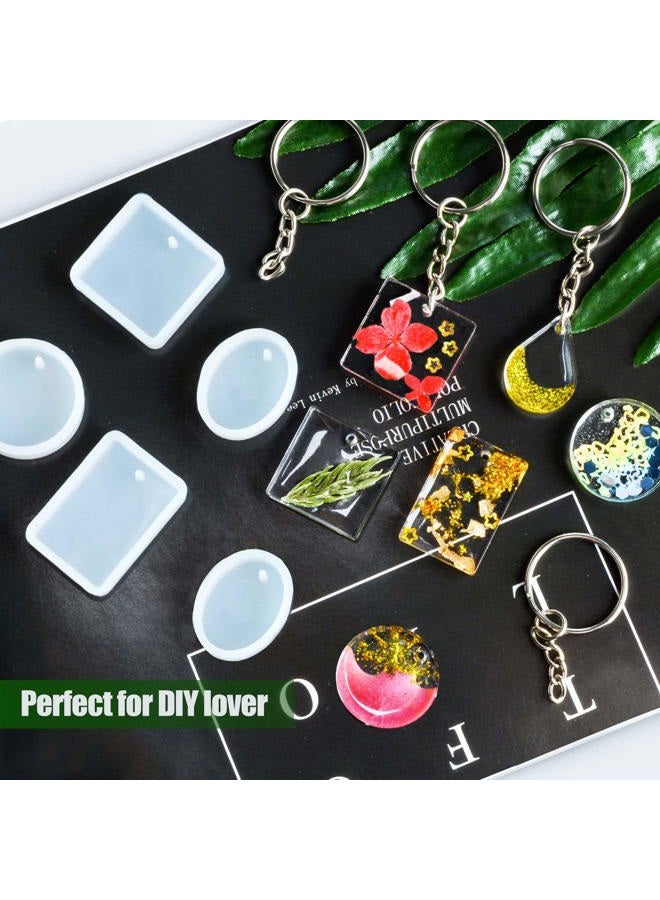 QUEENTI Silicone Resin Molds, 20 Pcs Silicone Molds for Resin Jewelry Casting Molds with Keychain Rings for DIY Craft Jewelry Making - Image 5