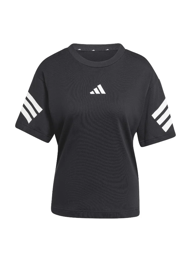 Adidas Adidas W Fi 3S Tee Black Training T-Shirts For Women 2Xs
