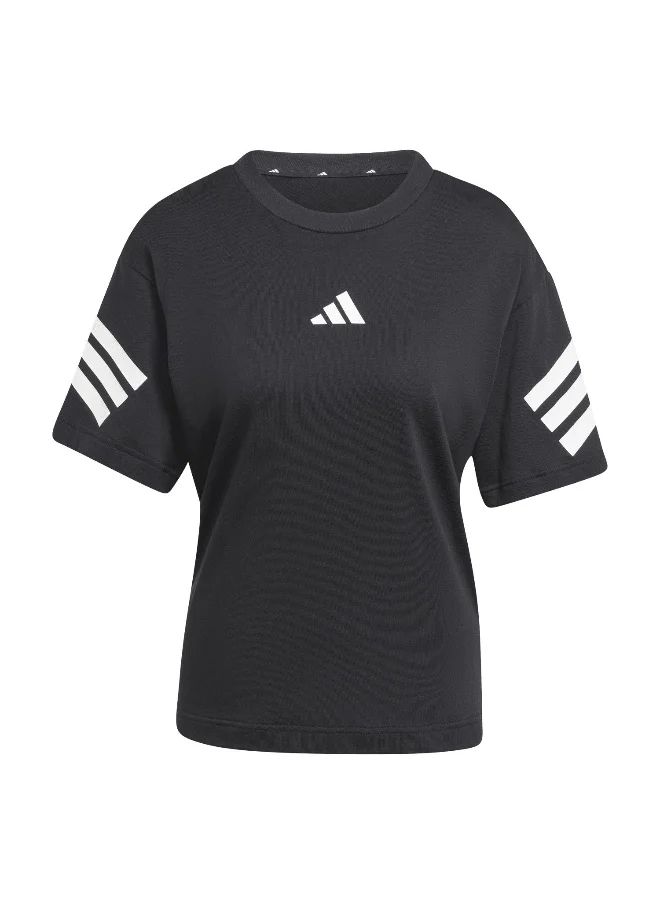 Adidas Adidas W Fi 3S Tee Black Training T-Shirts For Women 2Xs