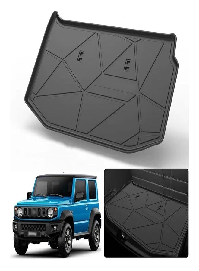 Cargo Trunk Mat for Suzuki Jimny 3 Door, TPE Boot Liner Trunk Mat for Jimny 2019+, Black Protective Liner with Geometric Pattern Design - Image 1