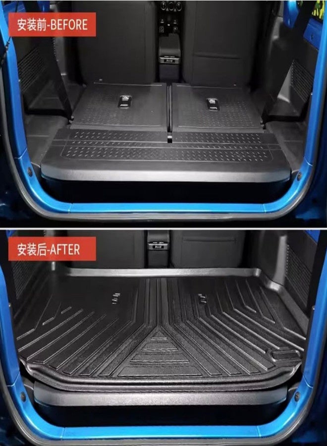 Cargo Trunk Mat for Suzuki Jimny 3 Door, TPE Boot Liner Trunk Mat for Jimny 2019+, Black Protective Liner with Geometric Pattern Design - Image 2