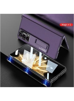 General Case for Huawei Honor Magic V2 Case with Kickstand Screen Protector Magnetic All-Inclusive Shockproof Cover Leather Folio Flip Case Drop Shockproof Hard Full-Body Protection  - Image 3