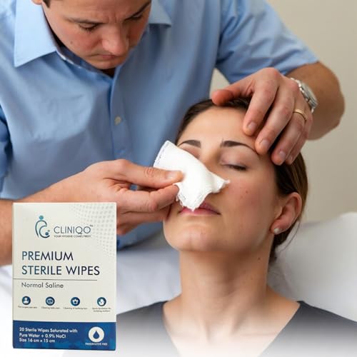 CLINIQO Wipes Normal saline 20 sterile Biodegradable Cleansing Wipes size 15 * 16 cm (Pack of 1) - Image 5