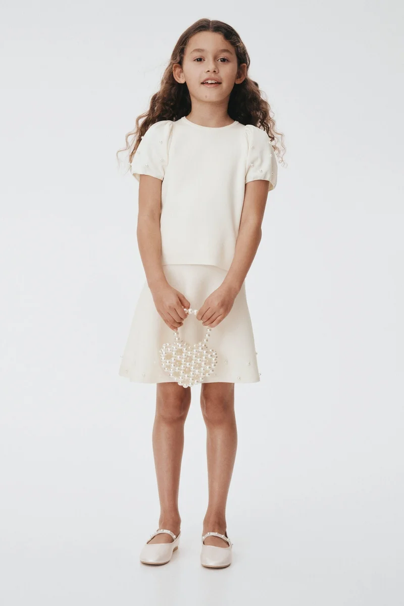 H&M Bead-detail fine-knit top