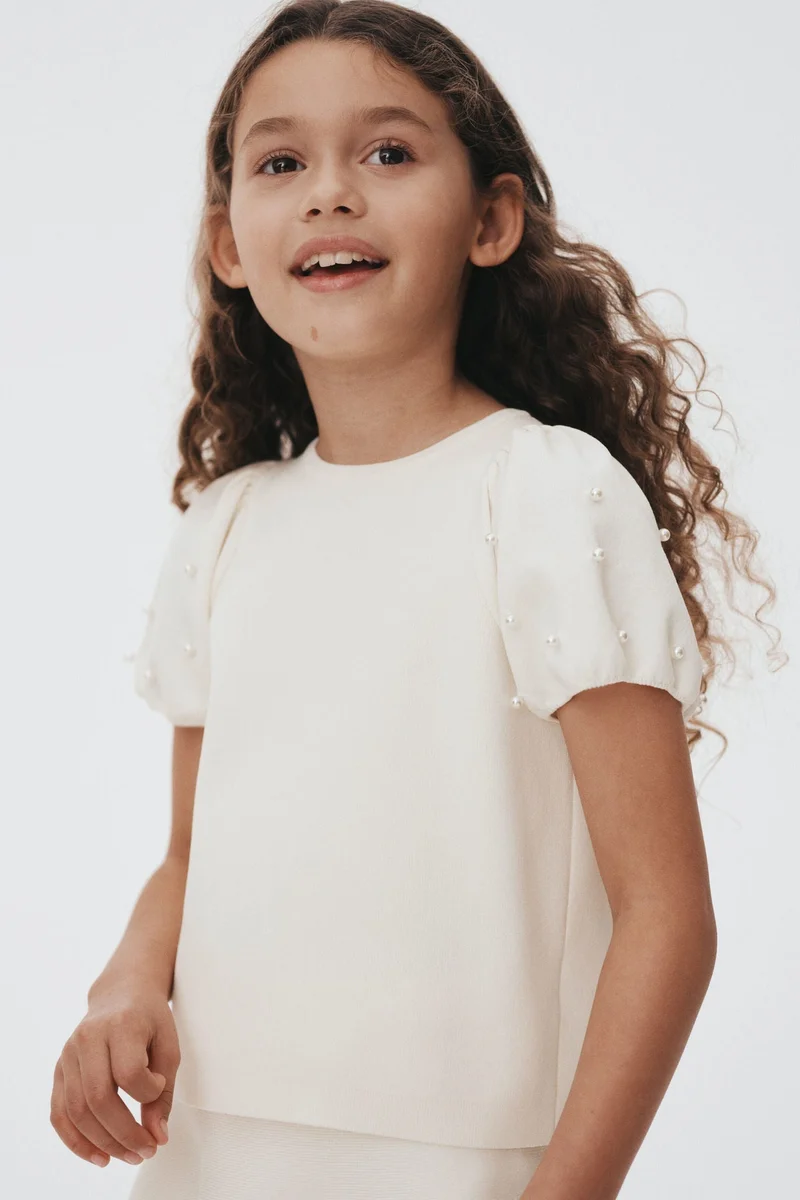 H&M Bead-detail fine-knit top