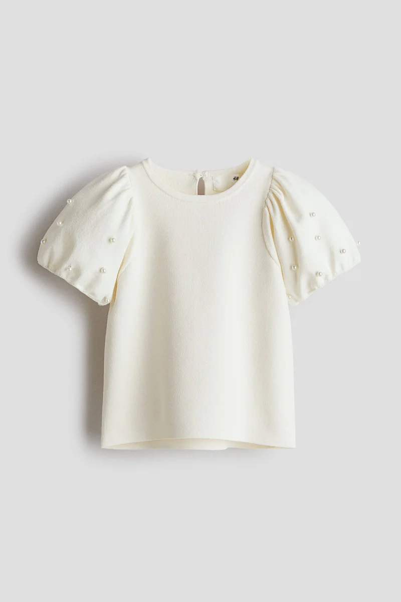 H&M  Bead-detail fine-knit top for Women | Best Price UAE