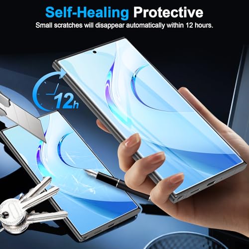 LYWHL 5 Pack for Samsung Galaxy S23 Ultra Screen Protector [Like Original Fingerprint Unlock], Real Invisible Self-Healing Protective Film [Not Glass], HD Clear, Case Friendly, Scratch-Resistant - Image 4