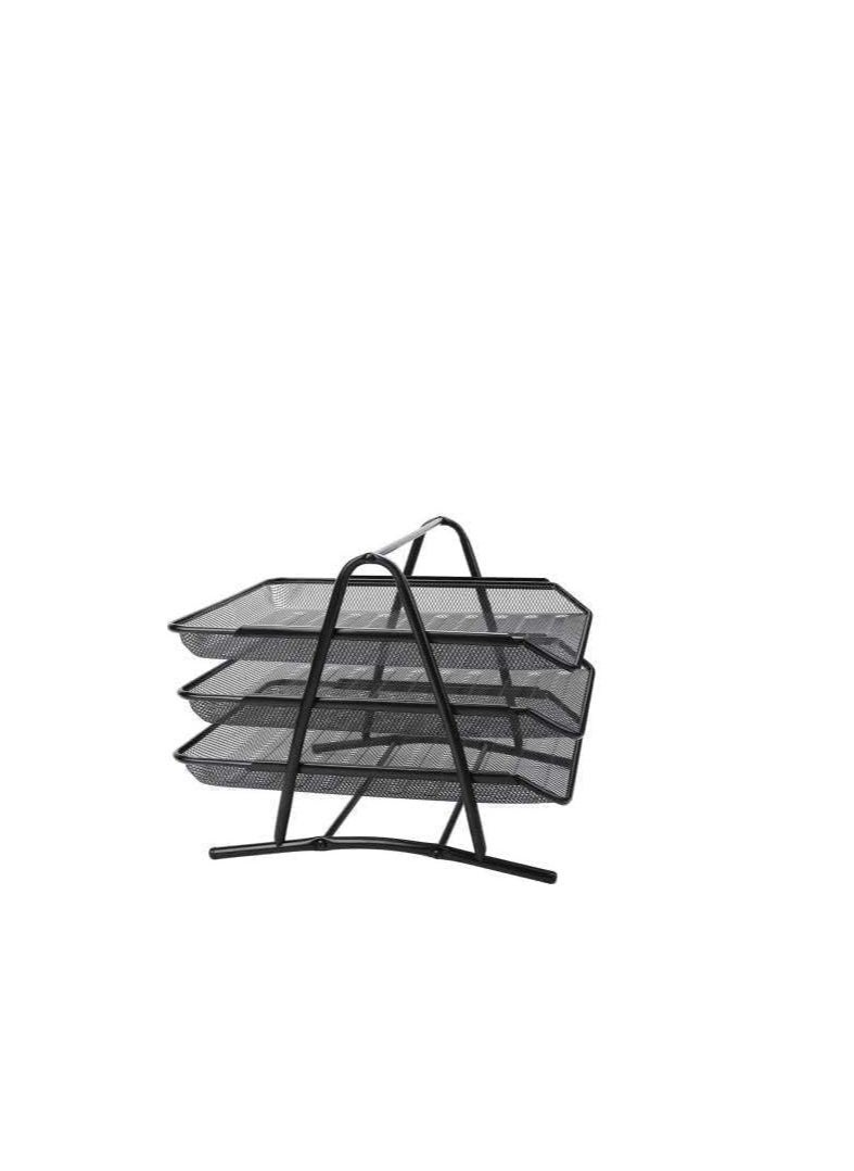 JAJEEK 3-Tier Metal Mesh File Organizer – Desk Tray for A4 Papers, Letters & Folders, Desktop Storage Solution for Office & Home Use - Image 4