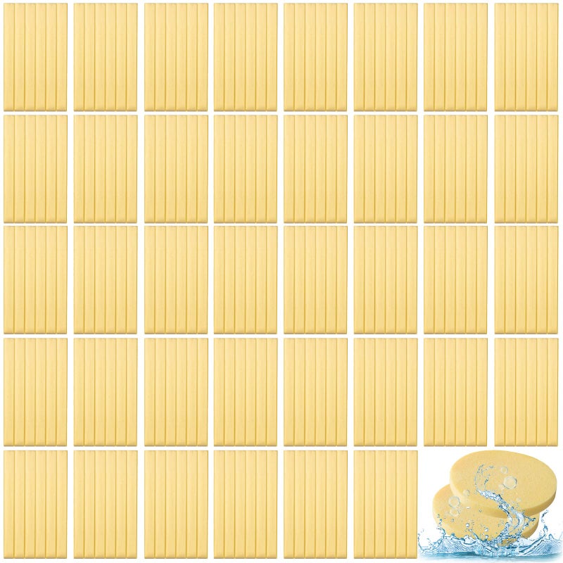 Foaincore Foaincore 600 Pieces Compressed Facial Sponge Round Facial Sponge for Estheticians Face Sponges for Cleansing Face Wash Pads Disposable Sponges for Women Spa Exfoliating CleansingYellow 