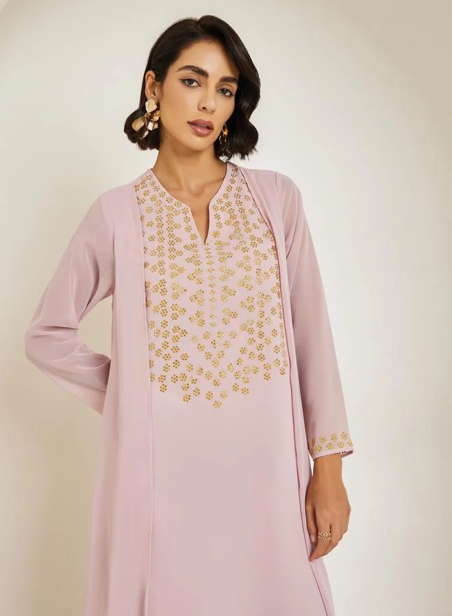 Amirah  Women Crystal Embellished Jalabiya for Women | Best Price UAE