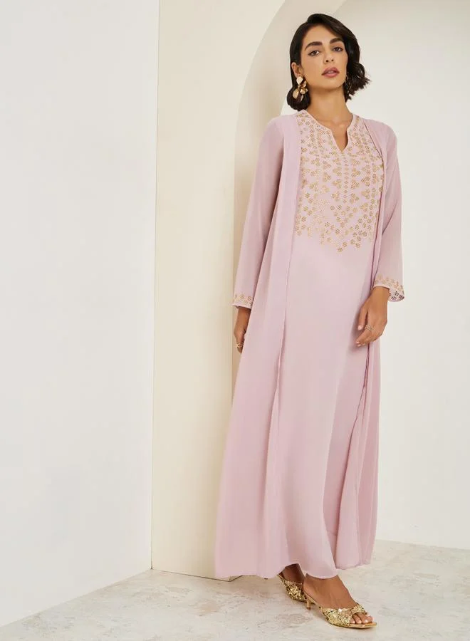 Amirah  Women Crystal Embellished Jalabiya for Women | Best Price UAE