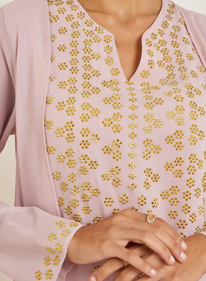 Amirah  Women Crystal Embellished Jalabiya for Women | Best Price UAE