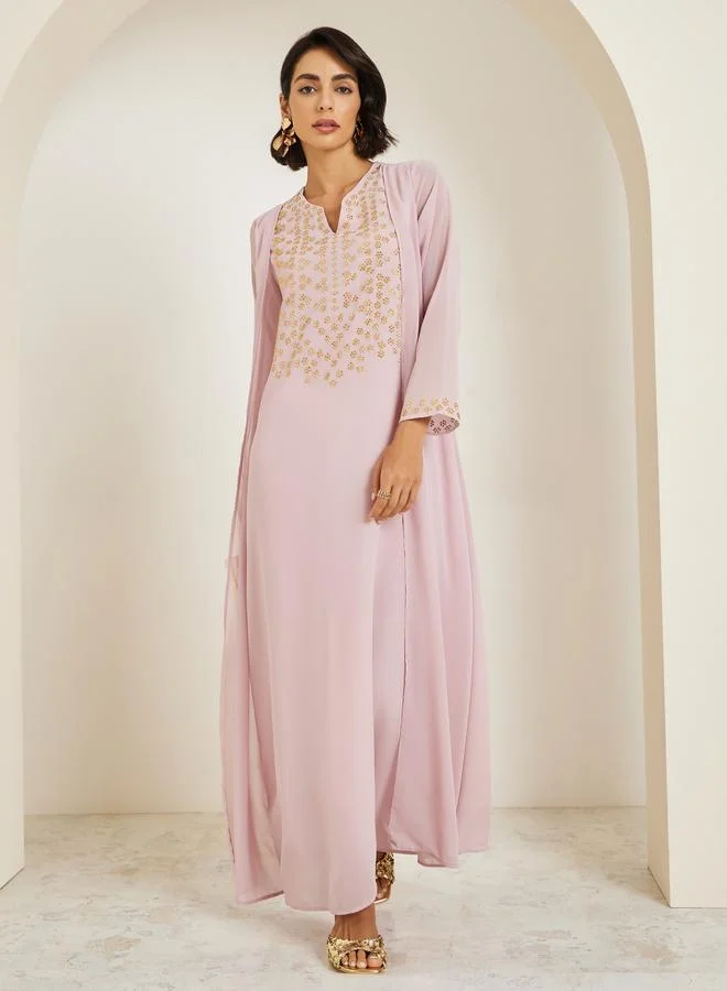 Women Crystal Embellished Jalabiya