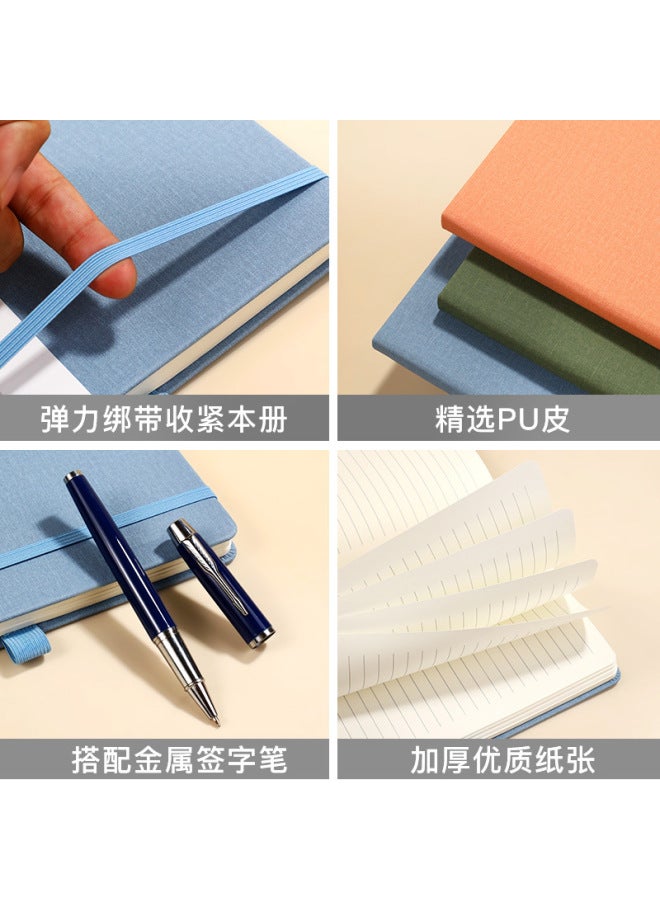 Real Notebook Customized Business Hard Cover Simple Thick Office Strap Diary Stationery Notepad - Image 4