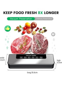 Garlo Sealer Machine, 5-in-1 Food Vacuum Sealer Machine, Compact Food Sealer Machine Easy Options for Food Preservation, 30MM Longer Seal Food Sealer for Dry and Moist Food Fresh Preservation with 10  - Image 2