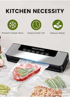 Garlo Sealer Machine, 5-in-1 Food Vacuum Sealer Machine, Compact Food Sealer Machine Easy Options for Food Preservation, 30MM Longer Seal Food Sealer for Dry and Moist Food Fresh Preservation with 10  - Image 3