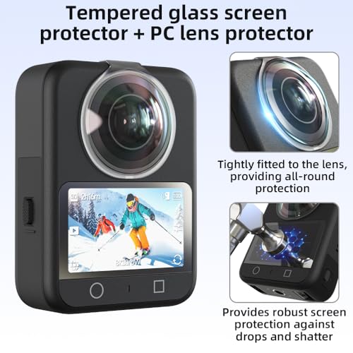 SKEZN 2PCS Screen Protector + PC Lens Guards for DJI OSMO 360, Tempered Glass Screen Cover Ultra HD 9H Anti-Scratch Protective Film, Scratch Resistant Film Only for DJI OSMO 360 Accessories kit - Image 3