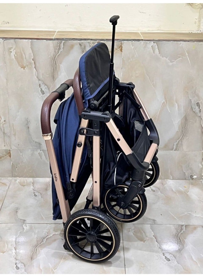 كيديليو عربة أطفال كيديلو للسفر والتنزه، خفيفة الوزن وسهلة الطي  كود (6530 برو) بلو - Image 2