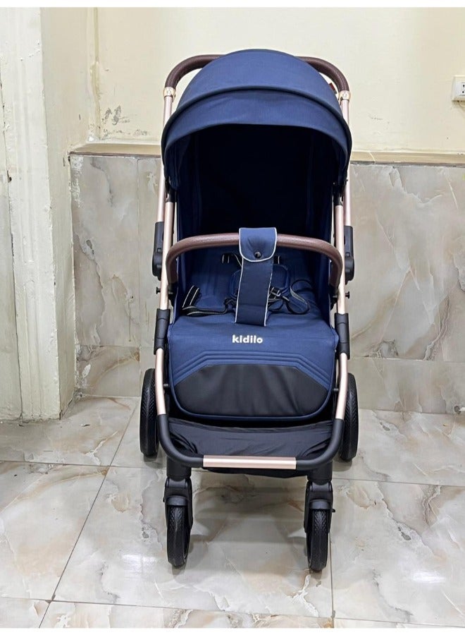 كيديليو عربة أطفال كيديلو للسفر والتنزه، خفيفة الوزن وسهلة الطي  كود (6530 برو) بلو - Image 4