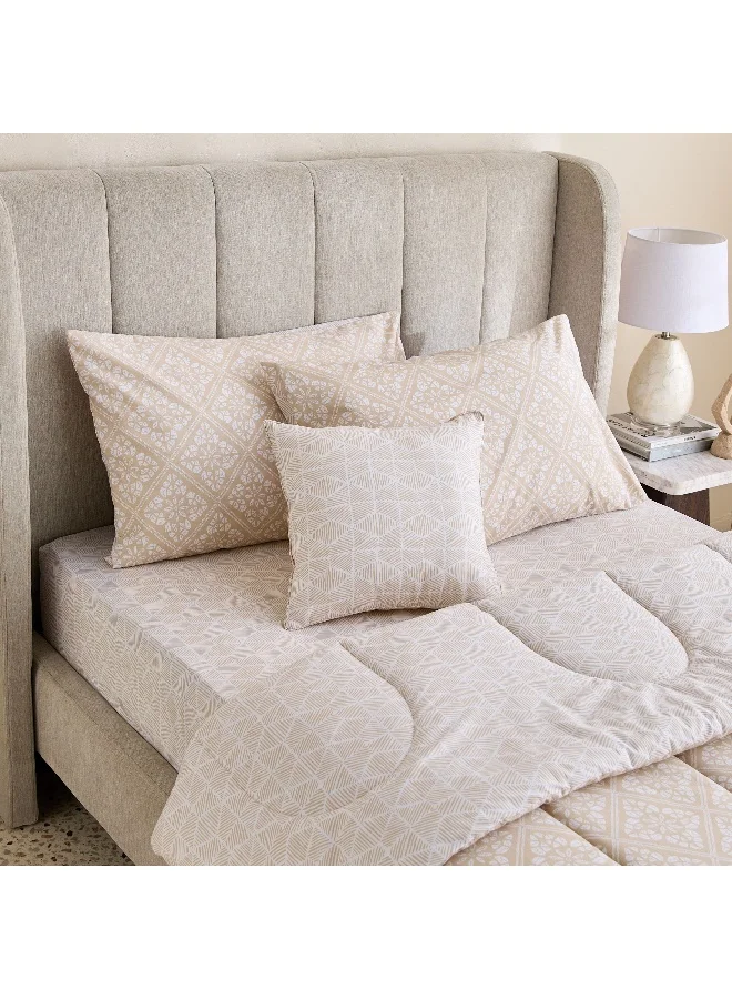 Home Box Madison Burnley 5-Piece BIAB Cotton Printed Twin Comforter Set -160x220 cm