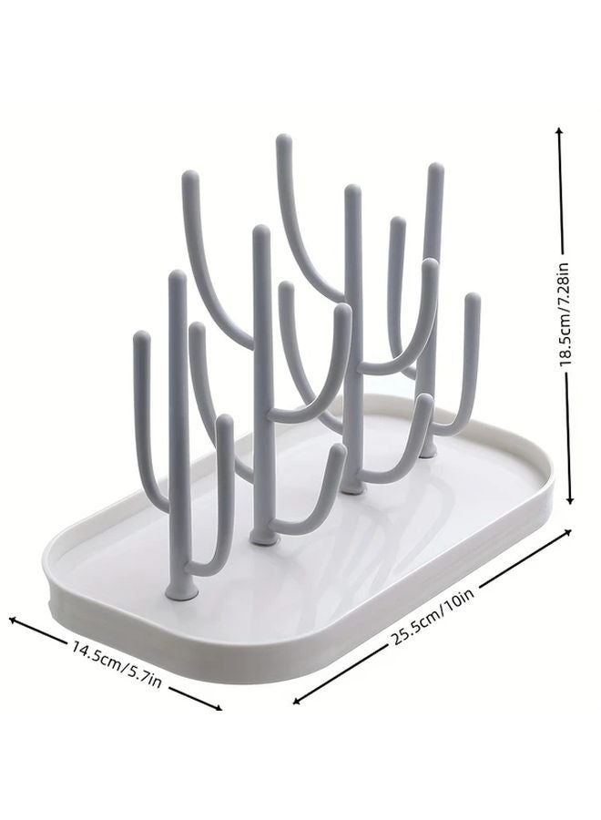 White and Grey Cactus Drain Rack Foldable Space Saving Multifunctional Cup Bottle Jewelry Organizer - Image 3
