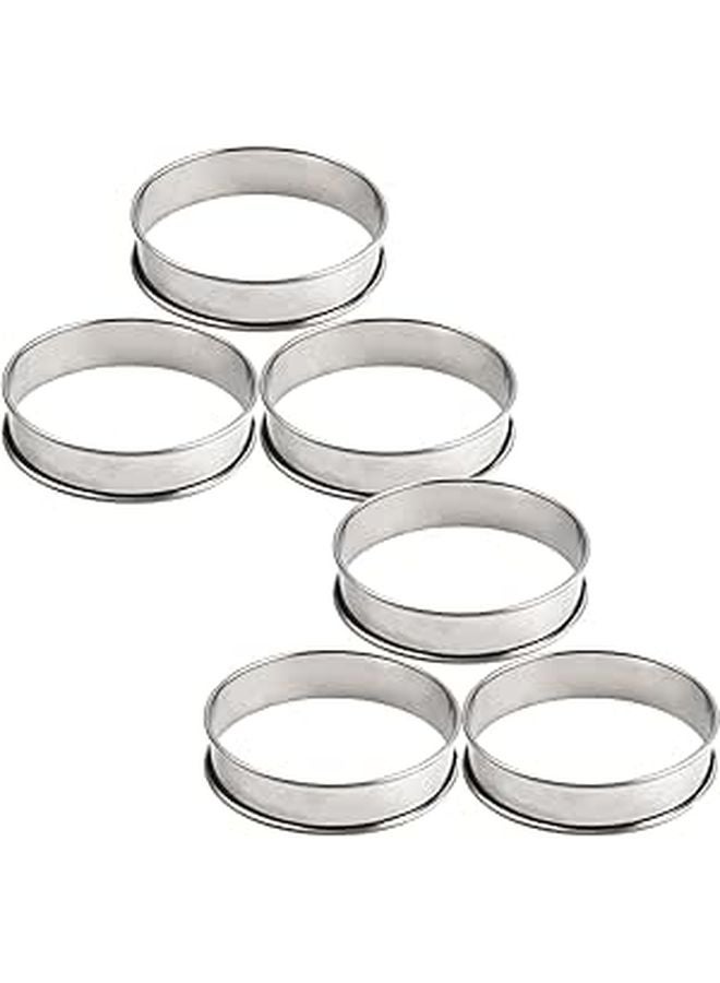 6Pcs Stainless Steel Cake Rings Non Stick Molds For Mousse Tart Baking - Image 1