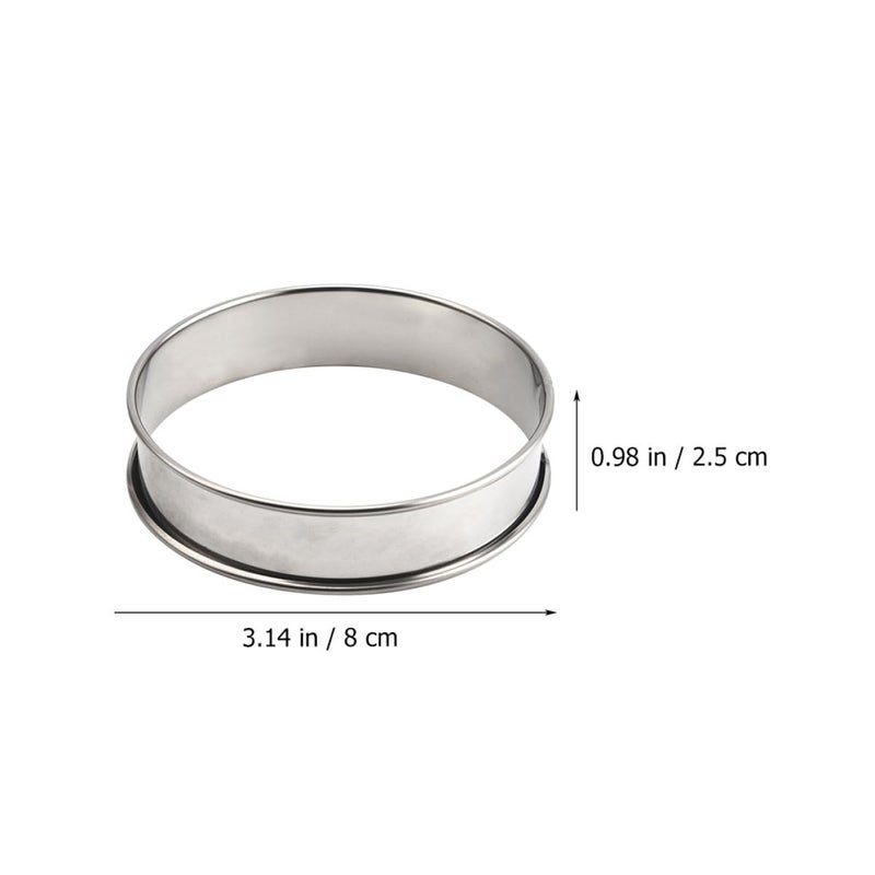 6Pcs Stainless Steel Cake Rings Non Stick Molds For Mousse Tart Baking - Image 3
