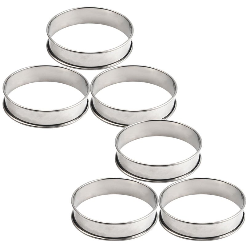 6Pcs Stainless Steel Cake Rings Non Stick Molds For Mousse Tart Baking - Image 2