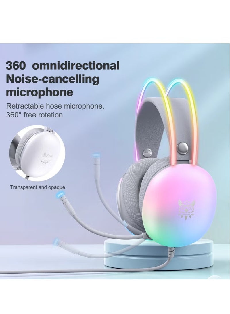 onikuma RGB Gaming Headset – High-Quality Stereo Sound, Noise-Canceling Microphone, Adjustable Headband, Comfortable Ear Cushions – RGB LED Lighting for Enhanced Gaming Experience – Ideal for Gaming, Streaming, and Communication  - Image 4