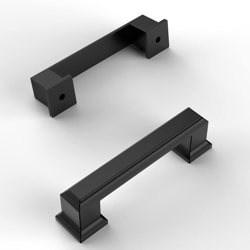 Amerdeco 10 Pack Matte Black Cabinet Pulls 3 Inch76mm Hole Center Kitchen Cabinet Handles Cabinet Hardware for Bathroom Drawer Pulls ZH0001