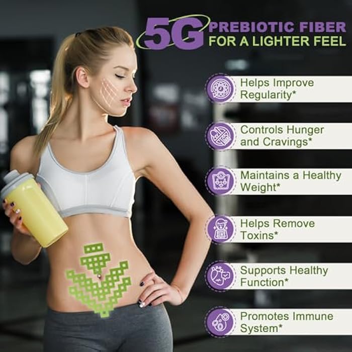 NATURE TARGET Daily Fiber Supplement - Soluble Prebiotic Fiber Powder for Gut Health, Whole Food High Fiber for Digestive Health & Regularity, Unflavored, Gluten & Sugar Free, Keto - 70 Servings - Image 4