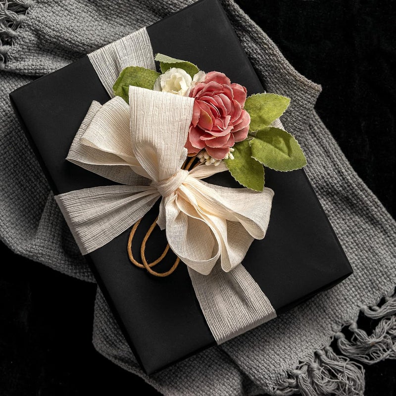WRAPAHOLIC Black Wrapping Paper Roll - Mini Roll Silky Touch - 17 Inch X 16.5 Feet - Soild Color Design Perfect for Birthday, Holiday, Wedding, Baby Shower - Image 4
